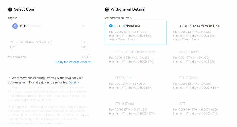 HTX Exchange correctly resolves the address for vitalik.eth